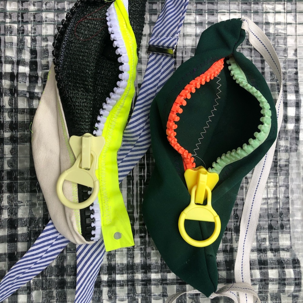 Reclaimed Upcycled Fanny Pack with Zipper